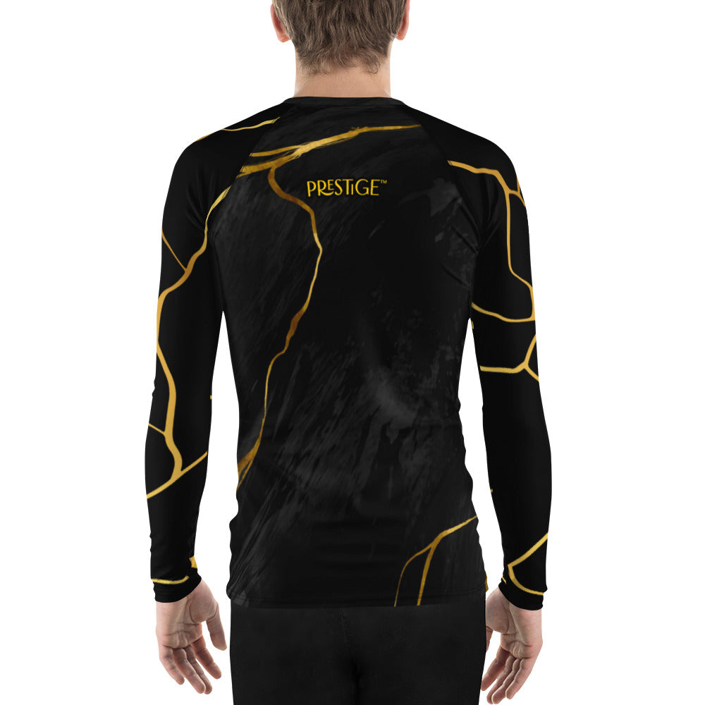 T-shirt de Compression pour Homme Prestige™ Marbre Noir & Or Filament