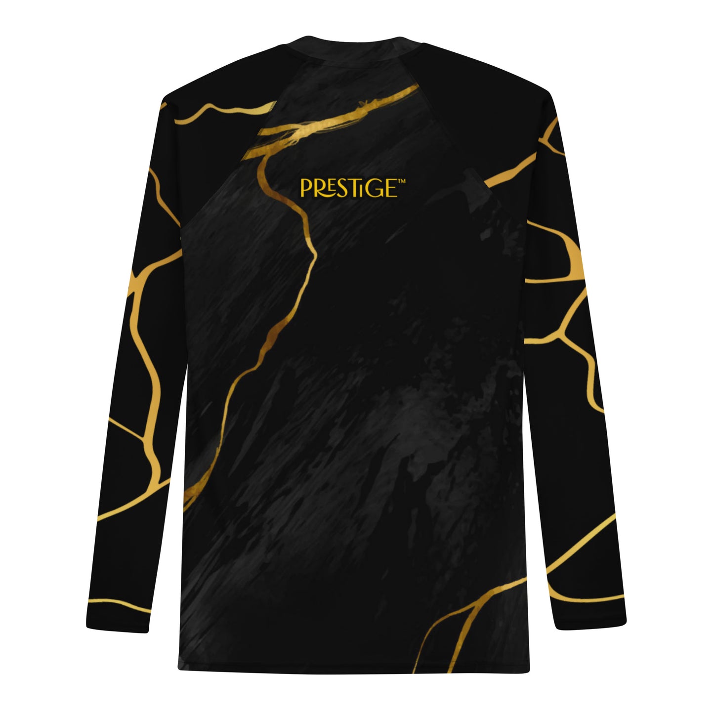 T-shirt de Compression pour Homme Prestige™ Marbre Noir & Or Filament