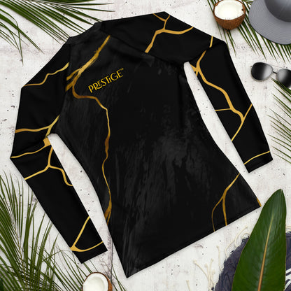 T-shirt de Compression pour Homme Prestige™ Marbre Noir & Or Filament