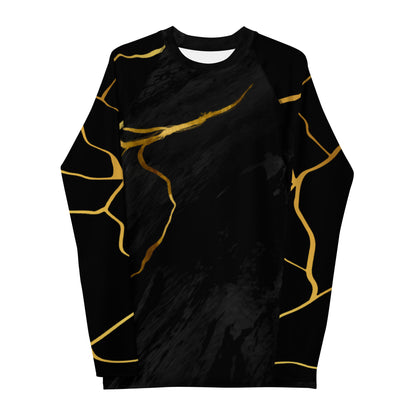 T-shirt de Compression pour Homme Prestige™ Marbre Noir & Or Filament