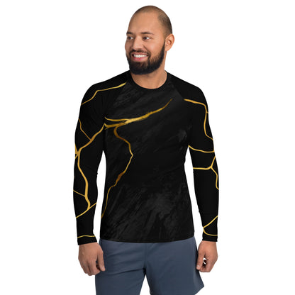 T-shirt de Compression pour Homme Prestige™ Marbre Noir & Or Filament