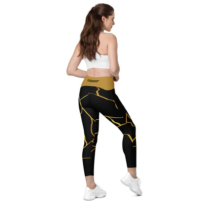 Leggings avec poches Prestige™ Noir/Or et Or Filament - Prestige SXM