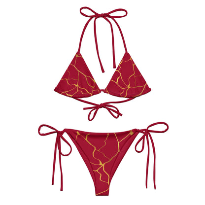 Bikini à string Prestige™ Filament Vin et Or - Prestige SXM