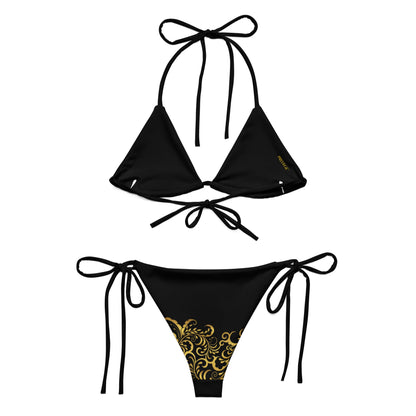 Bikini à string Prestige™ Floraison Noir et Or - Prestige SXM