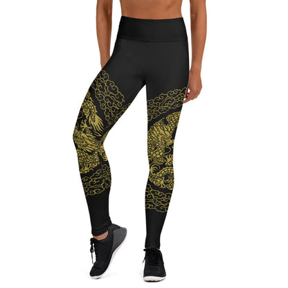 Legging de Yoga Prestige™ Noir et Or Dragon - Prestige SXM