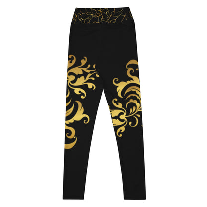Legging de Yoga Prestige™ Noir et Or Floraison - Prestige SXM