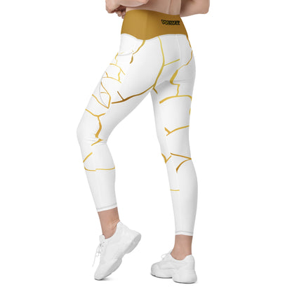 Leggings avec poches Prestige™ Blanc/Or et Or Filament - Prestige SXM