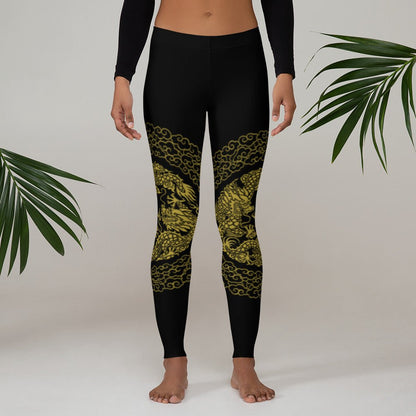 Leggings de Sport Prestige™ Dragon Noir & Or - Prestige SXM