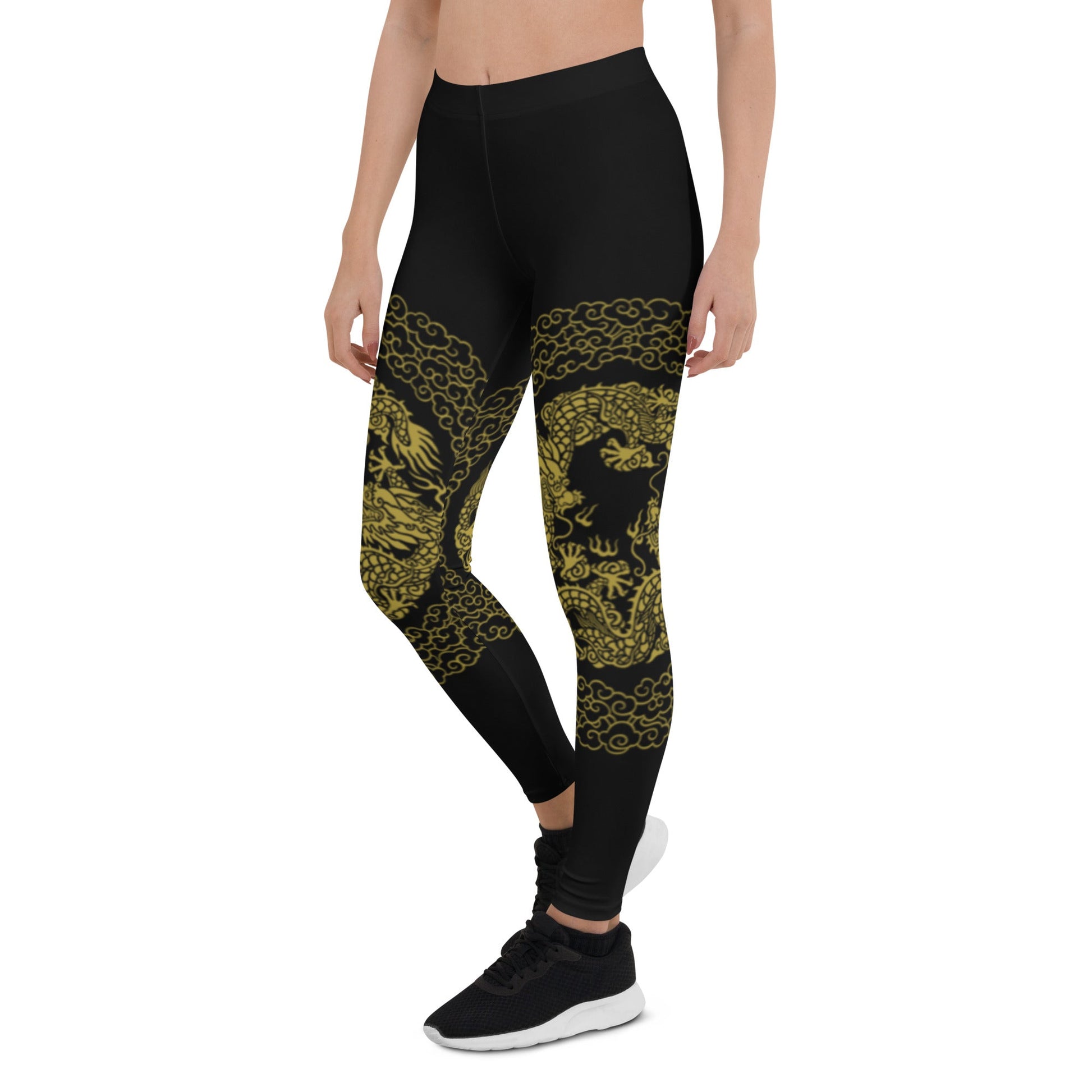 Leggings de Sport Prestige™ Dragon Noir & Or - Prestige SXM