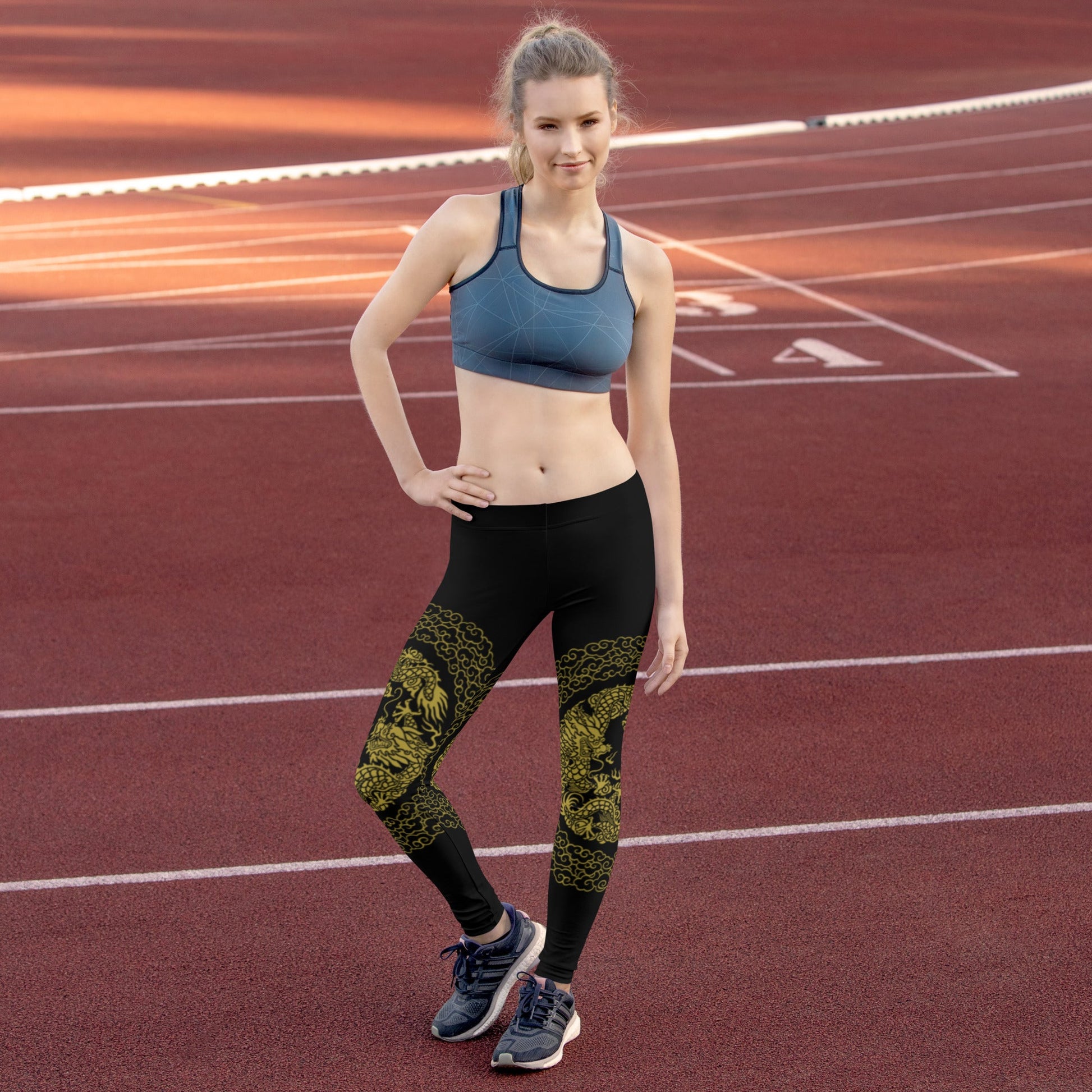 Leggings de Sport Prestige™ Dragon Noir & Or - Prestige SXM