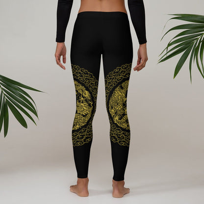 Leggings de Sport Prestige™ Dragon Noir & Or - Prestige SXM