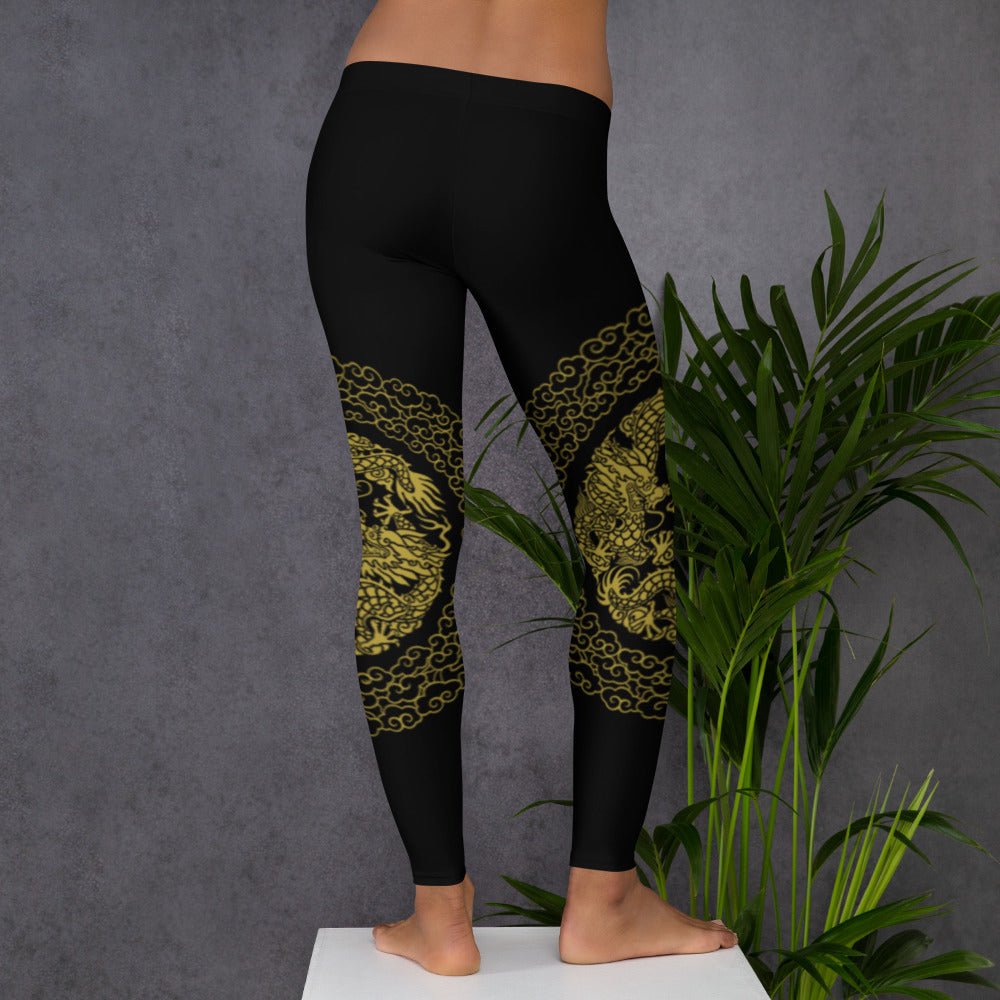 Leggings de Sport Prestige™ Dragon Noir & Or - Prestige SXM