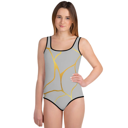 Maillot de Bain 1 pièce Pour Adolescente Prestige™ Silver et Or Filament - Prestige SXM
