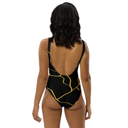 Maillot de Bain Prestige™ 1 Pièce Noir et Or Filament - Prestige SXM