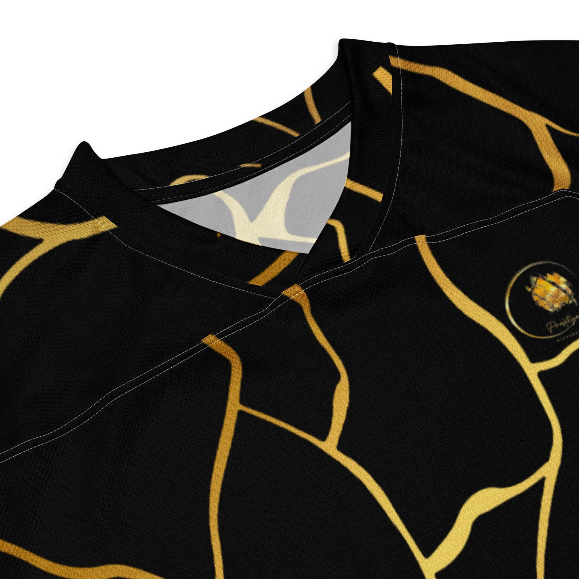 Maillot de hockey Prestige™ Noir & Or à Manches Blanches - Prestige SXM
