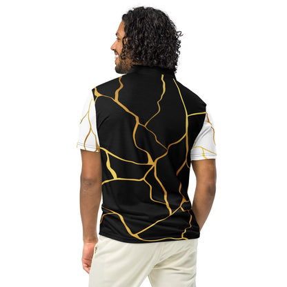 Polo cintré homme Prestige™ Noir Blanc et Or Filament - Prestige SXM