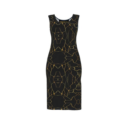 Robe moulante en Jersey Prestige™ Noir et Or Filament - Prestige SXM