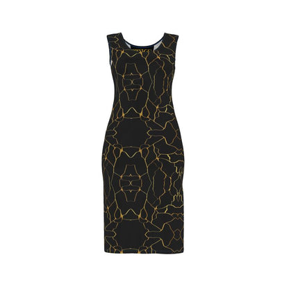 Robe moulante en Jersey Prestige™ Noir et Or Filament - Prestige SXM