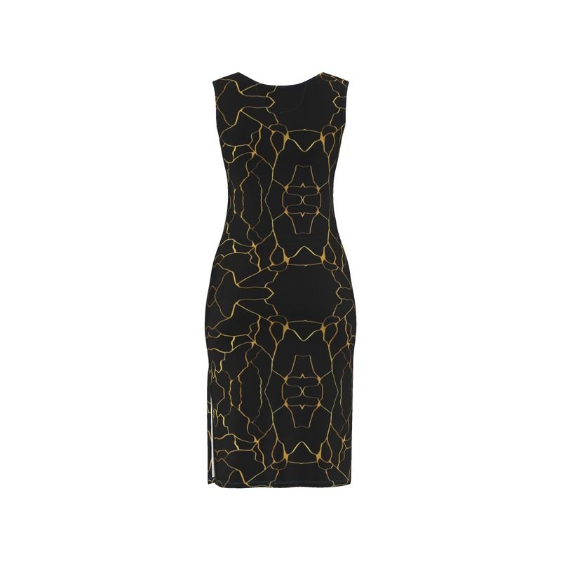 Robe moulante en Jersey Prestige™ Noir et Or Filament - Prestige SXM