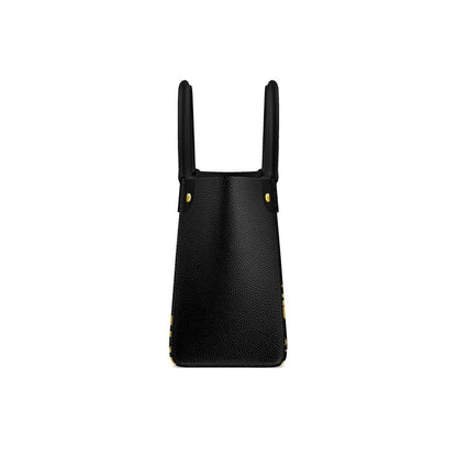 Sac de shopping de Luxe en Cuir Nappa Prestige™ Noir et Or Floraison - Prestige SXM