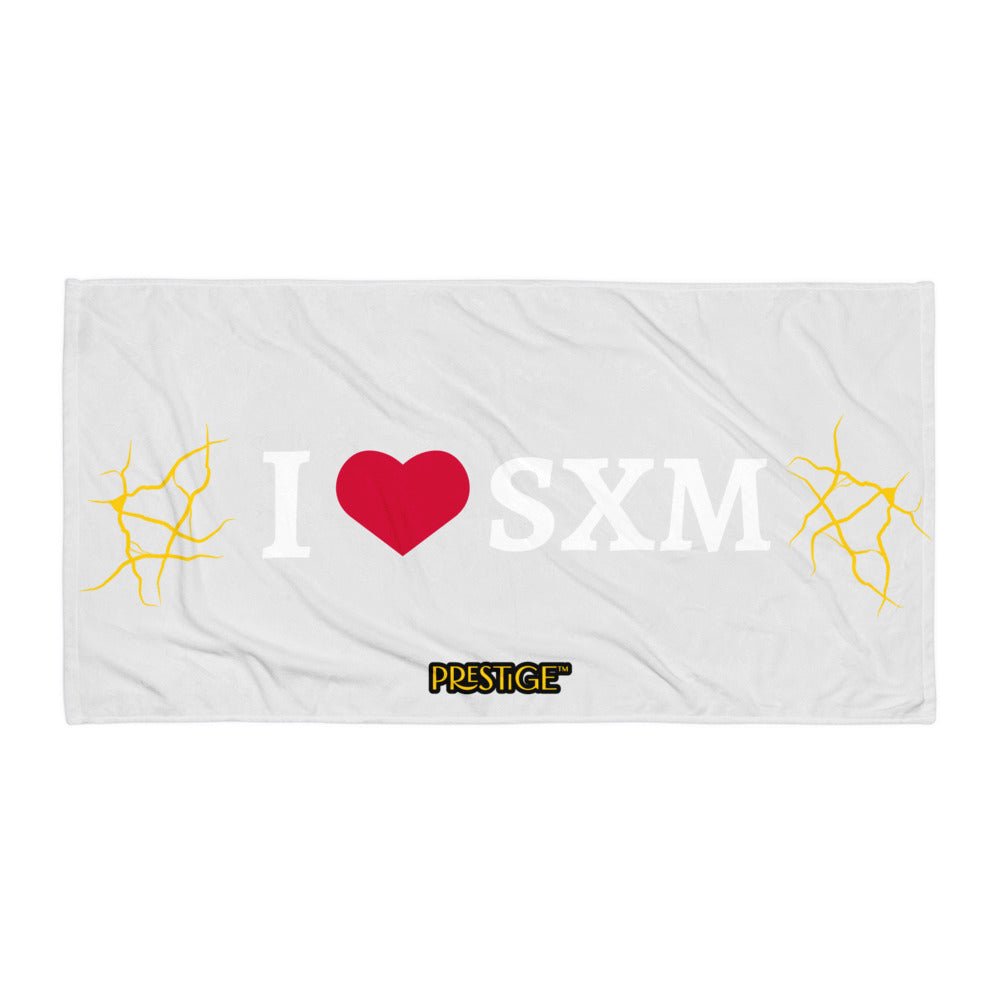 Serviette LOVE SXM Prestige SXM Gris Clair et Or - serviette