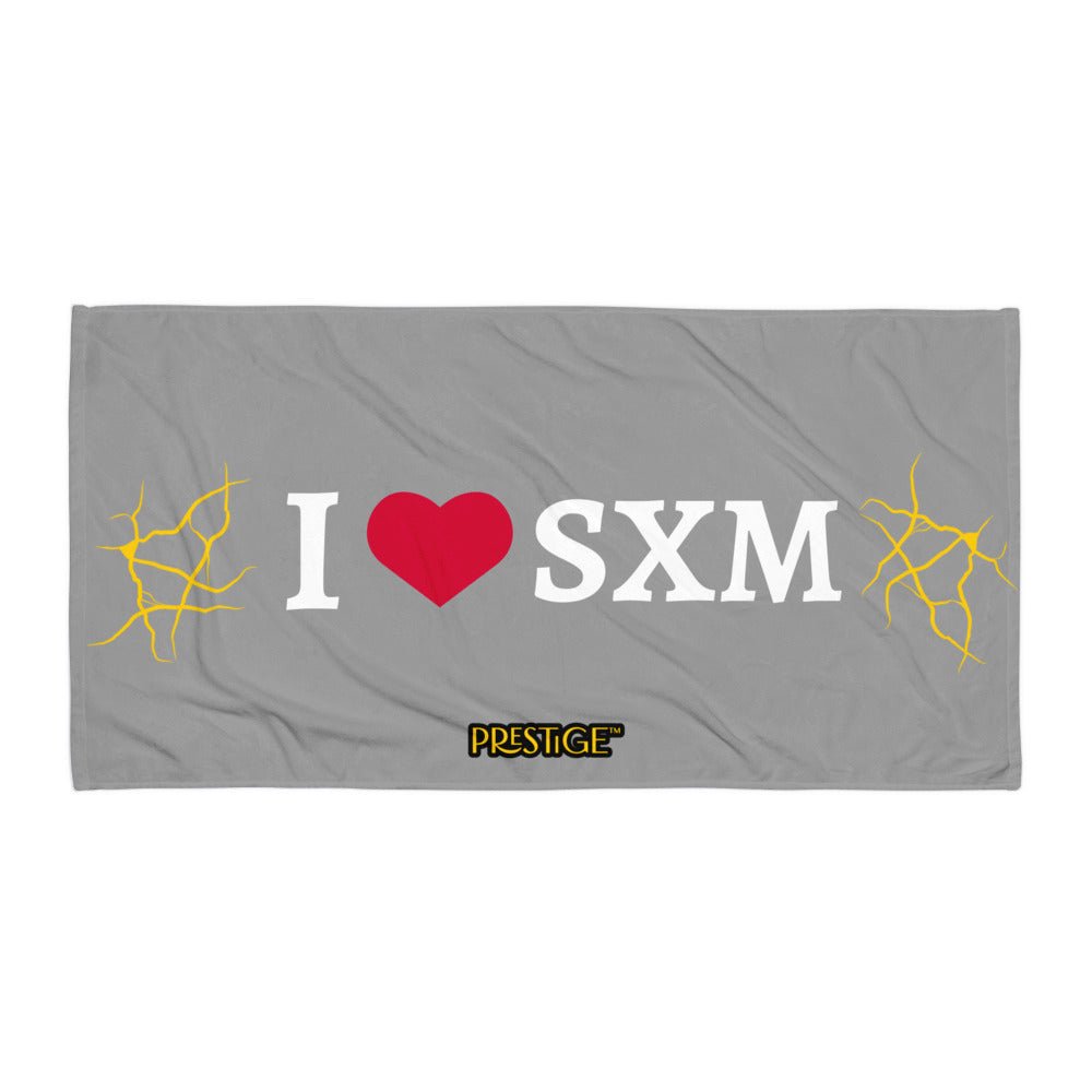 Serviette LOVE SXM Prestige SXM Gris Clair et Or - serviette