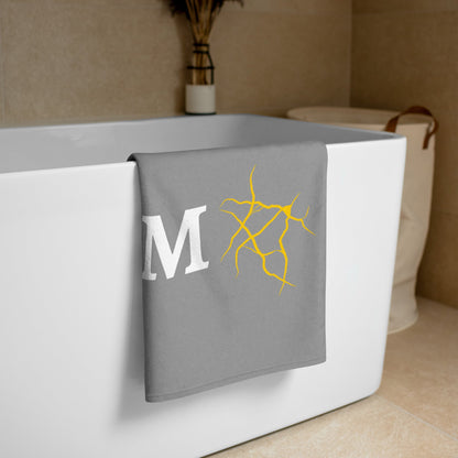 Serviette LOVE SXM Prestige SXM Gris Clair et Or - serviette