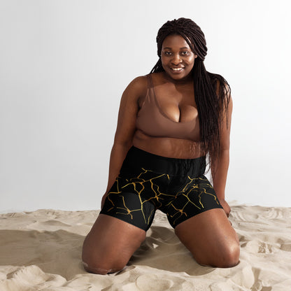 Short de Yoga Prestige™ Noir et Or Filament - Prestige SXM