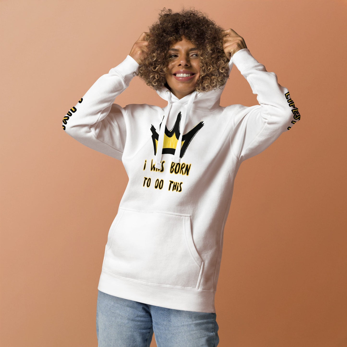 Sweat à Capuche Unisexe Prestige™ Blanc "I WAS BORN TO DO THIS" - Prestige SXM