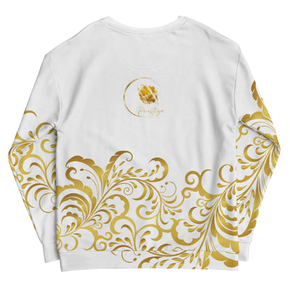 Sweat - Shirt Prestige™ Blanc et Or Unisexe Floraison - Prestige SXM