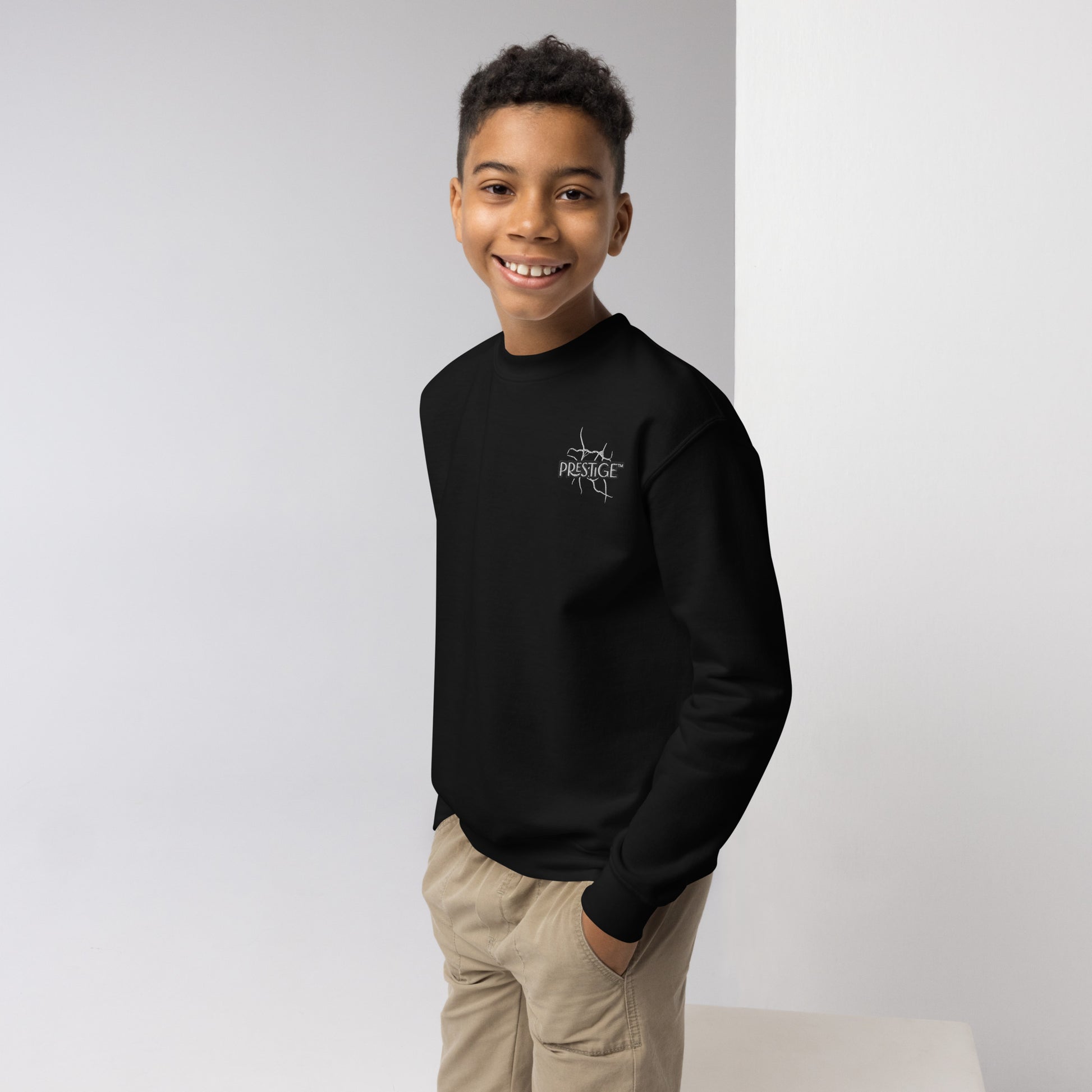 Sweat classique enfant Unisexe en Gildan 18000B Prestige™ Noir et Blanc NEW STYLE - Prestige SXM