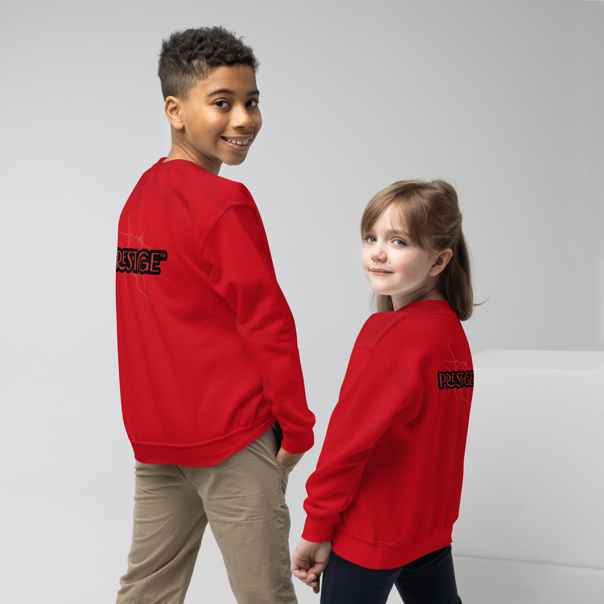 Sweat classique enfant Unisexe en Gildan 18000B Prestige™ Noir et Rouge NEW STYLE - Prestige SXM
