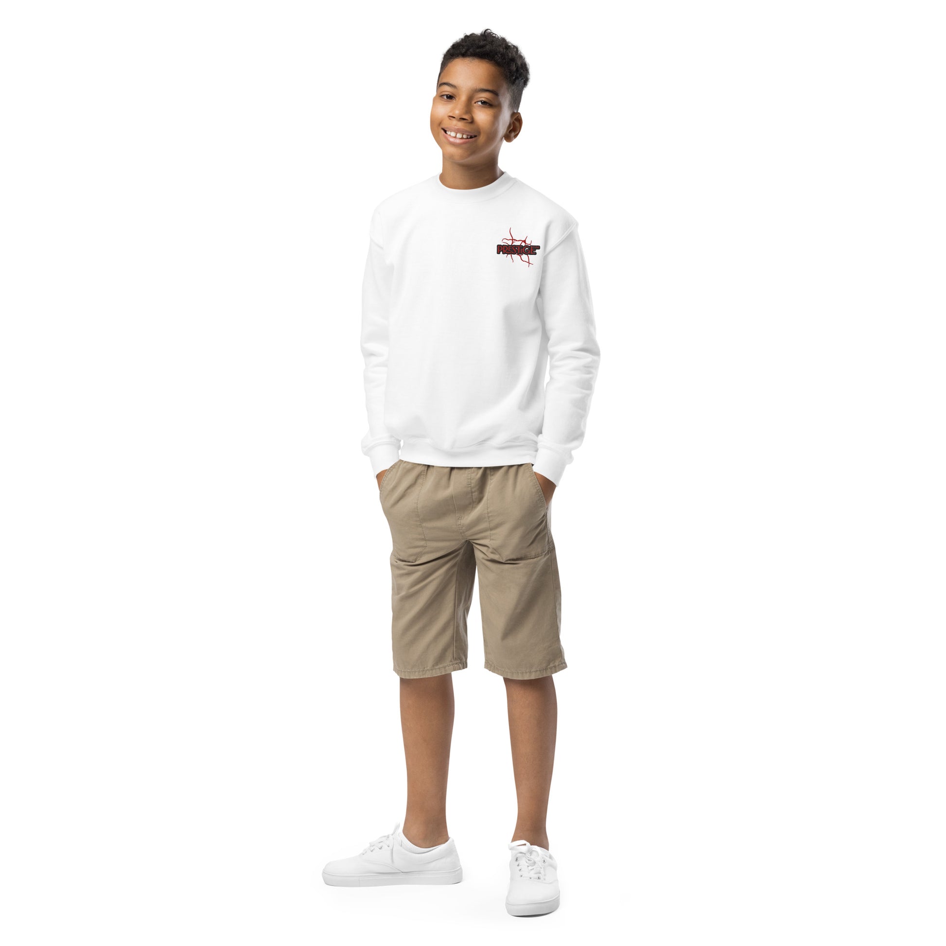 Sweat classique enfant Unisexe en Gildan 18000B Prestige™ Noir et Rouge NEW STYLE - Prestige SXM